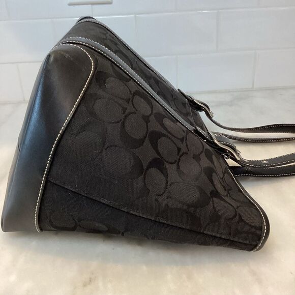 Coach 6042 Jacquard Leather Canvas Tote - Picture 6 of 13